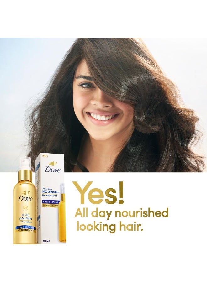 Dove All Day Nourish + UV protect Hair Serum For All Hair Types With Bio Protein Care 100ml - Image 4